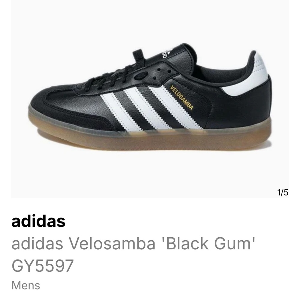 Adidas velo samba Black and Gum
